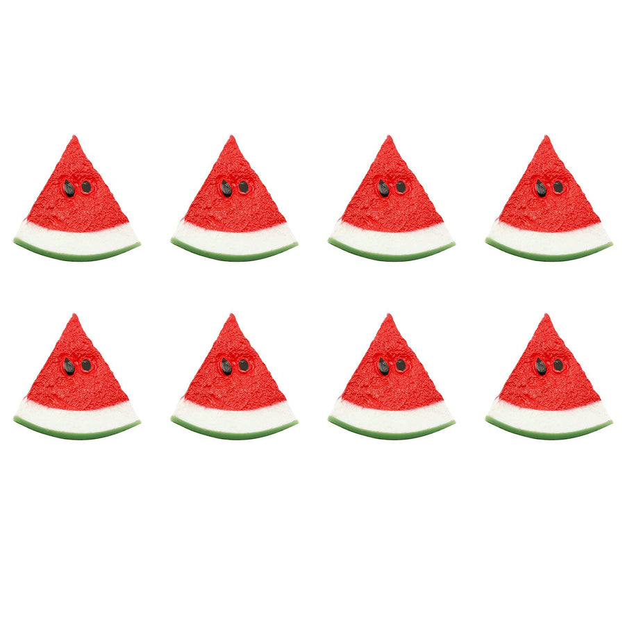 8pcs Simulation Fruit Watermelon Slices Artificial Fruit Realistic Model Decorative Fruits for Wedding Holiday Decoration Photography Props