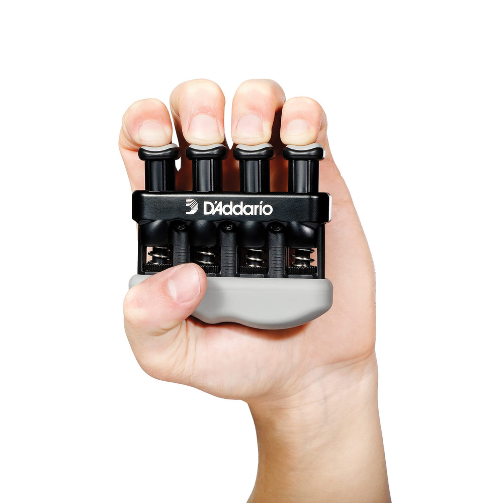 D'Addario Accessories Hand Exerciser–Improve Dexterity and Strength in Fingers, Hands, Forearms- Adjust Tension Per Finger– Simulated Strings Help Develop Calluses- Comfortable Conditioning