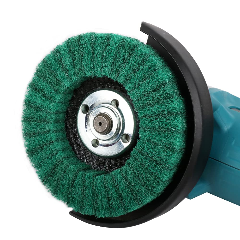 5Pcs Nylon Fiber Flap Disc Polishing Grinding Wheel, 4.5 x 7/8 Inch Scouring Pad Buffing Wheel for Angle Grinder, Polishing Tools (Grit 180)