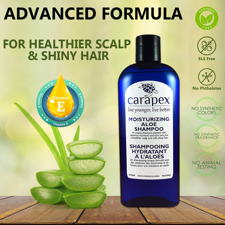 Moisturizing Aloe Shampoo | for Dry Hair & Scalp, Repairs & Adds Volume and Shine | Safe for Color Treated, Damaged & Thinning Hair, Reduces Dandruff | Paraben Free, Fragrance Free 8oz