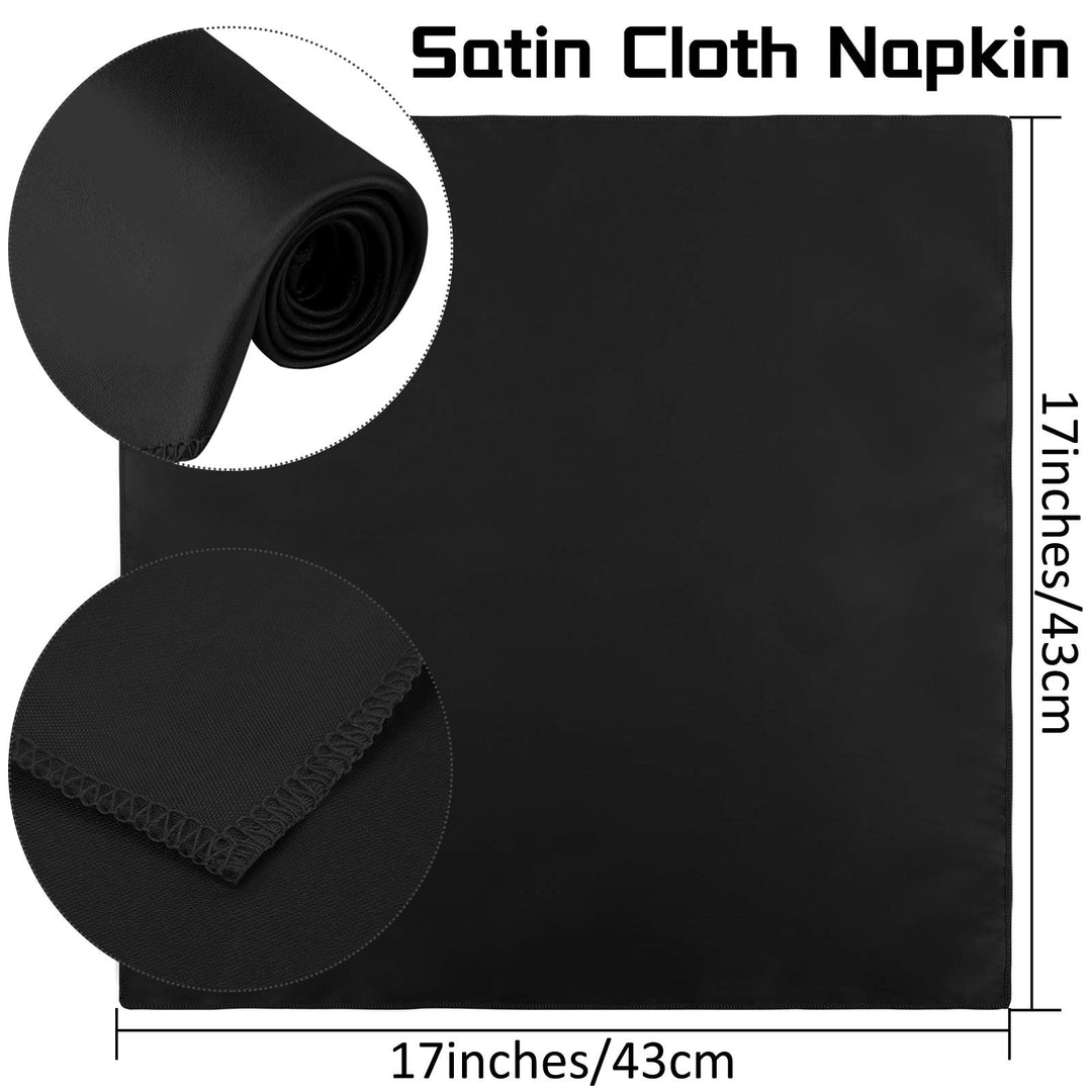 ANECO 12 Pieces Satin Napkins Soft Dinner Napkins Square Table Napkins 17 x 17 Inches for Restaurant Weddings Party Dinner Decoration (Royal Blue)
