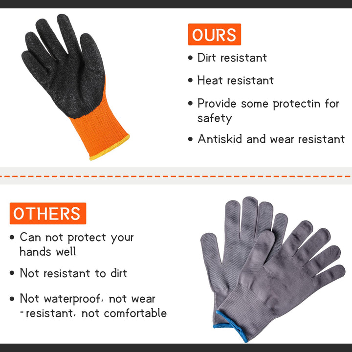6 Pairs Sublimation Heat Resistant Gloves for 3D Vaccum Heat Transfer Printing Machine Work Gloves, High Temperature, Orange/Black