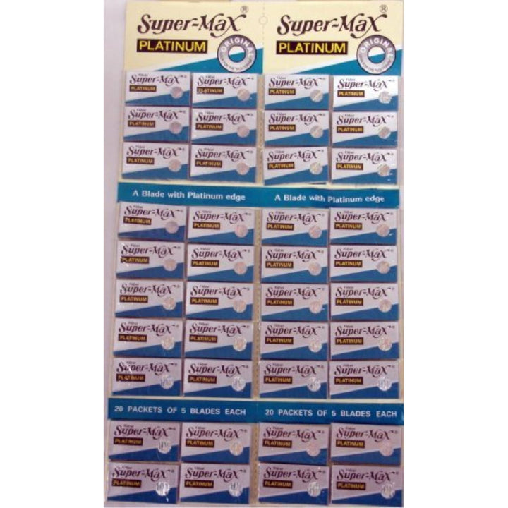 Super-max Razor Platinum Blades 20 Tucks of 5 Blades Each