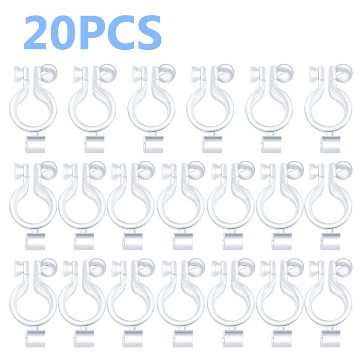 20pcs Clear Resin Clip-on Earring Converter Components Fit 2 mm Rhinestone Non-Pierced Earring Studs Findings Replacement for Women Men Girls DIY Jewelry Making, 14 mm x 7.4 mm