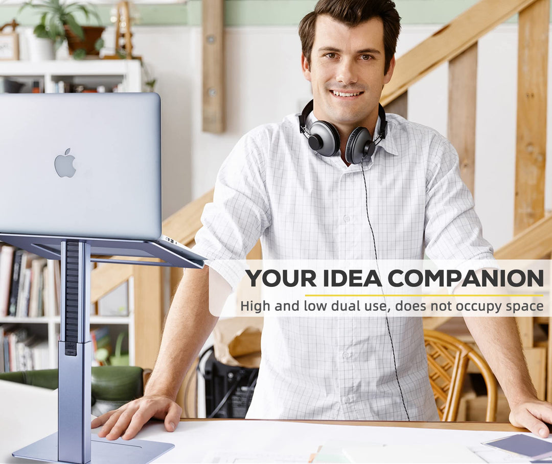 Adjustable Laptop Stand, Tall, Strong, Airflow, Suitable for 13.3-17.3 Inch Laptops, Lift Screen to Eye Level for Video Conferences