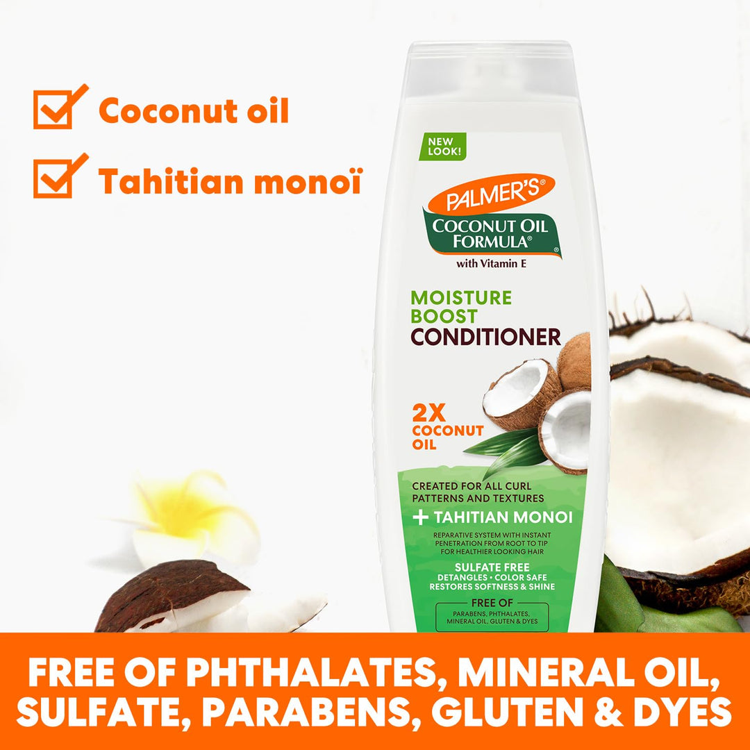 Palmer's Coconut Oil Conditioner For All Hair Types For Moisture Boost Of Dry, Damaged & Colour Treated Hair, Minimizes Tangles - 400Ml, 1 Count