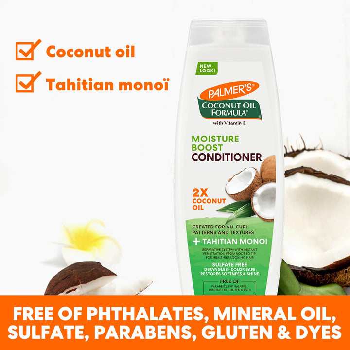 Palmer's Coconut Oil Conditioner For All Hair Types For Moisture Boost Of Dry, Damaged & Colour Treated Hair, Minimizes Tangles - 400Ml, 1 Count