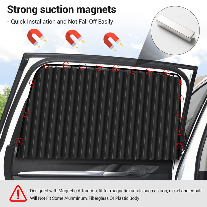 Car Side Window Sun Shades - Privacy Magnetic Black 2 Pcs Covers Blinds Curtains - Auto Accessories Sunshades Keeps Cooler Screen for Baby Sleeping