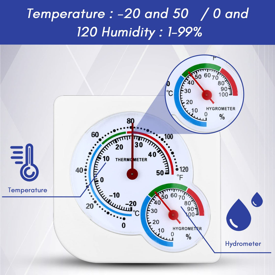 6 Pcs Indoor Thermometer and Humidity Gauge Indoor Mini Thermometer Hygrometer Temperature Humidity Meter Temperature and Humidity Monitor with Pointers for Home, Kitchen, Planting Room