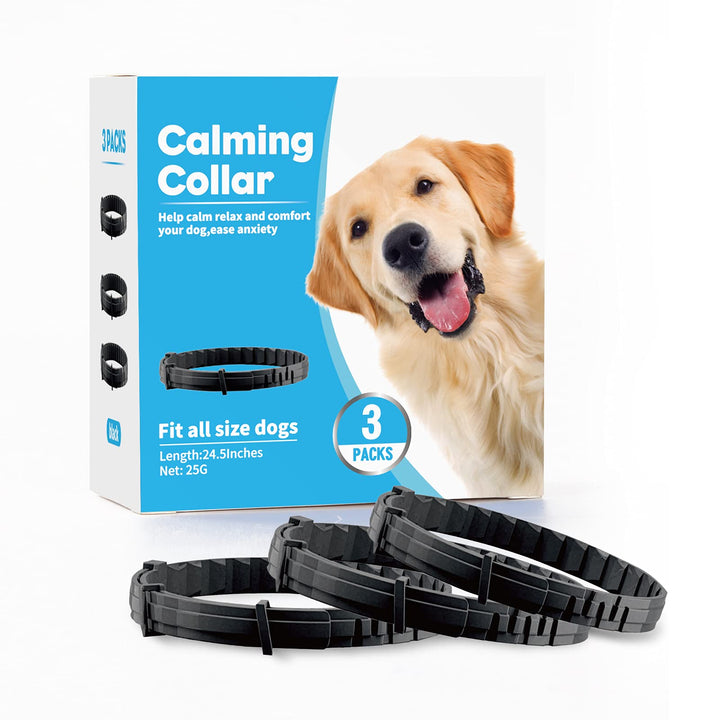 Calming Collar for Dogs 3 Packs Pheromone Collar Calm Anxiety Relief 60 Days Collar for Dog and Puppy Stress Reliever Relaxing Comfortable Collar Breakaway Design Gray Adjustable Size Up to 25 Inches