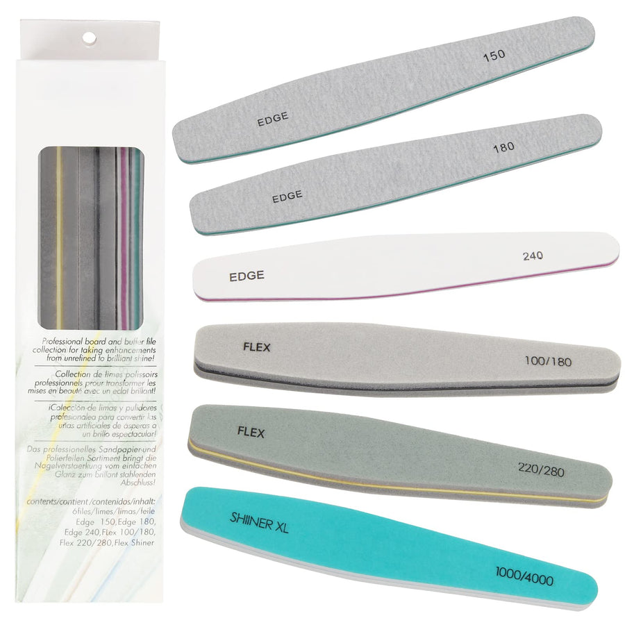 Nail Files, Nail Buffers Emery Boards Gel Nail Polish Remover Washable Different Grit Nail File Set 6pcs