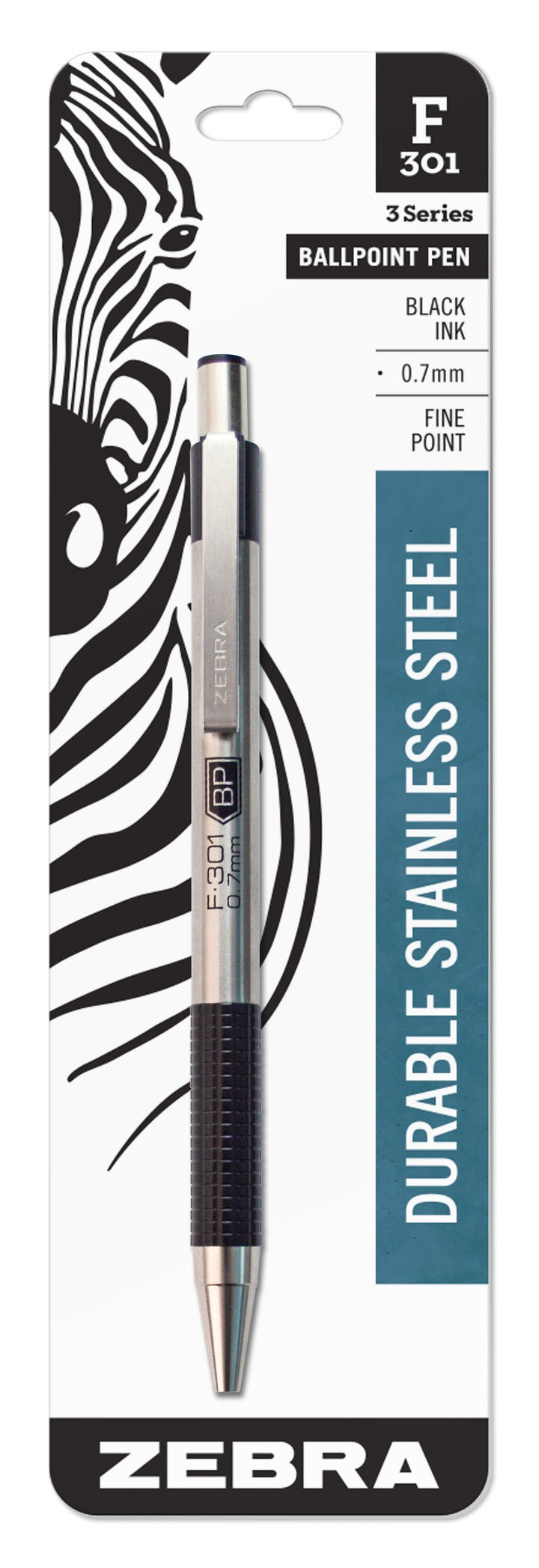 Zebra F-301 Retractable Ballpoint Pen, 0.7mm