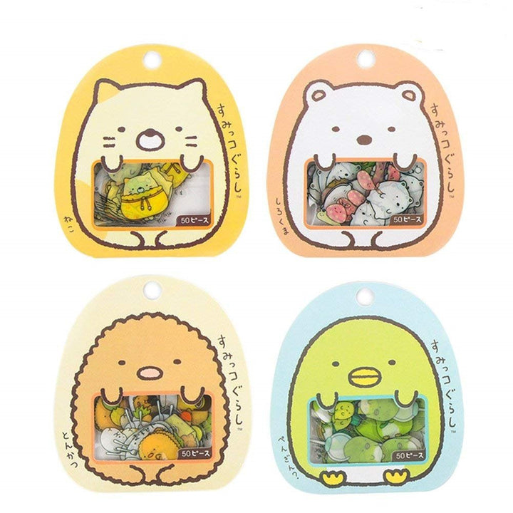 Aimeio Super Cute Cartoon Animals Transparent PVC Stickers for Diary Calendar Albums Decoration Scrapbook Planner Journal Child DIY Toy School Office Supplies,4 Pack,200 Pieces