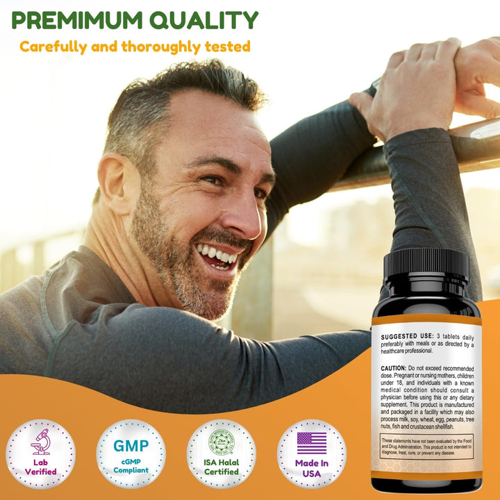 Halal Calcium Magnesium Supplement w/Vitamin D3 | Calcium 1,000 mg, Magnesium 500mg | 30 Servings, Non-GMO | Structure & Bone Strength, Teeth, Cardiovascular & Muscle Support