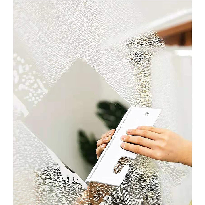 Glass Wiper Countertop Wiper Window Squeegee Water Blade Rubber Bathroom Squeegee Wall Wiper Scraper(White)