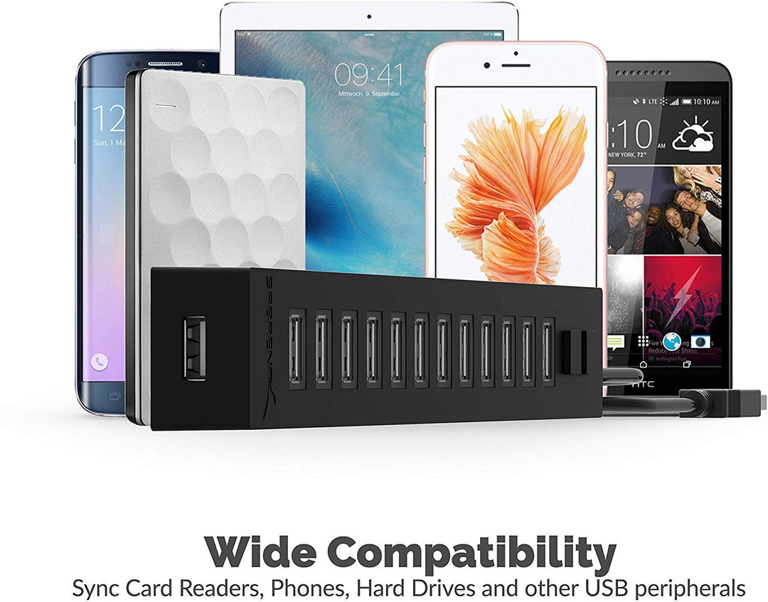 13 Port High Speed USB 2.0 Hub with Power Adapter and 2 Control Switches (HB-U14P)
