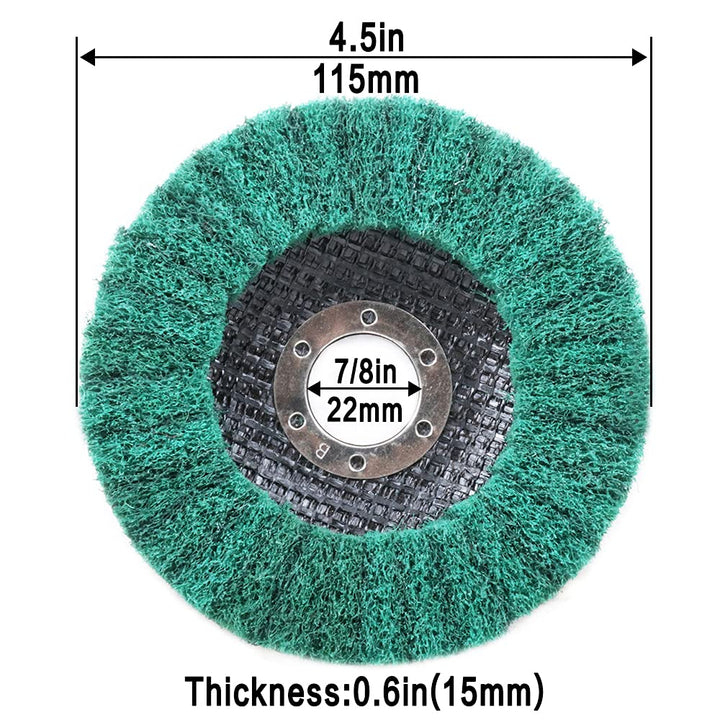 5Pcs Nylon Fiber Flap Disc Polishing Grinding Wheel, 4.5 x 7/8 Inch Scouring Pad Buffing Wheel for Angle Grinder, Polishing Tools (Grit 180)