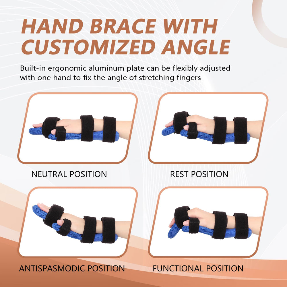 Resting Hand Splint, Functional Hand Brace, Wrist & Finger Night Immobilizer, Hand Support for Tendinitis, Arthritis, Carpal Tunnel Syndrome, Stroke Hand, Fit for Left and Right Hand-L/XL