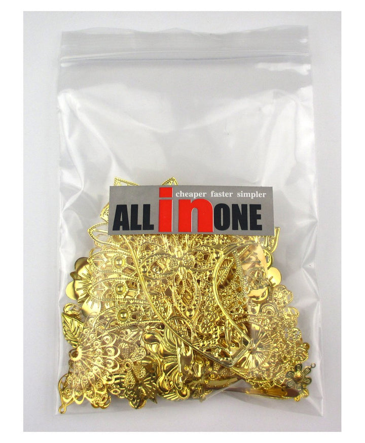ALL in ONE Mixed Gold Filigree Charm Pendant Jewelry Findings: 50g