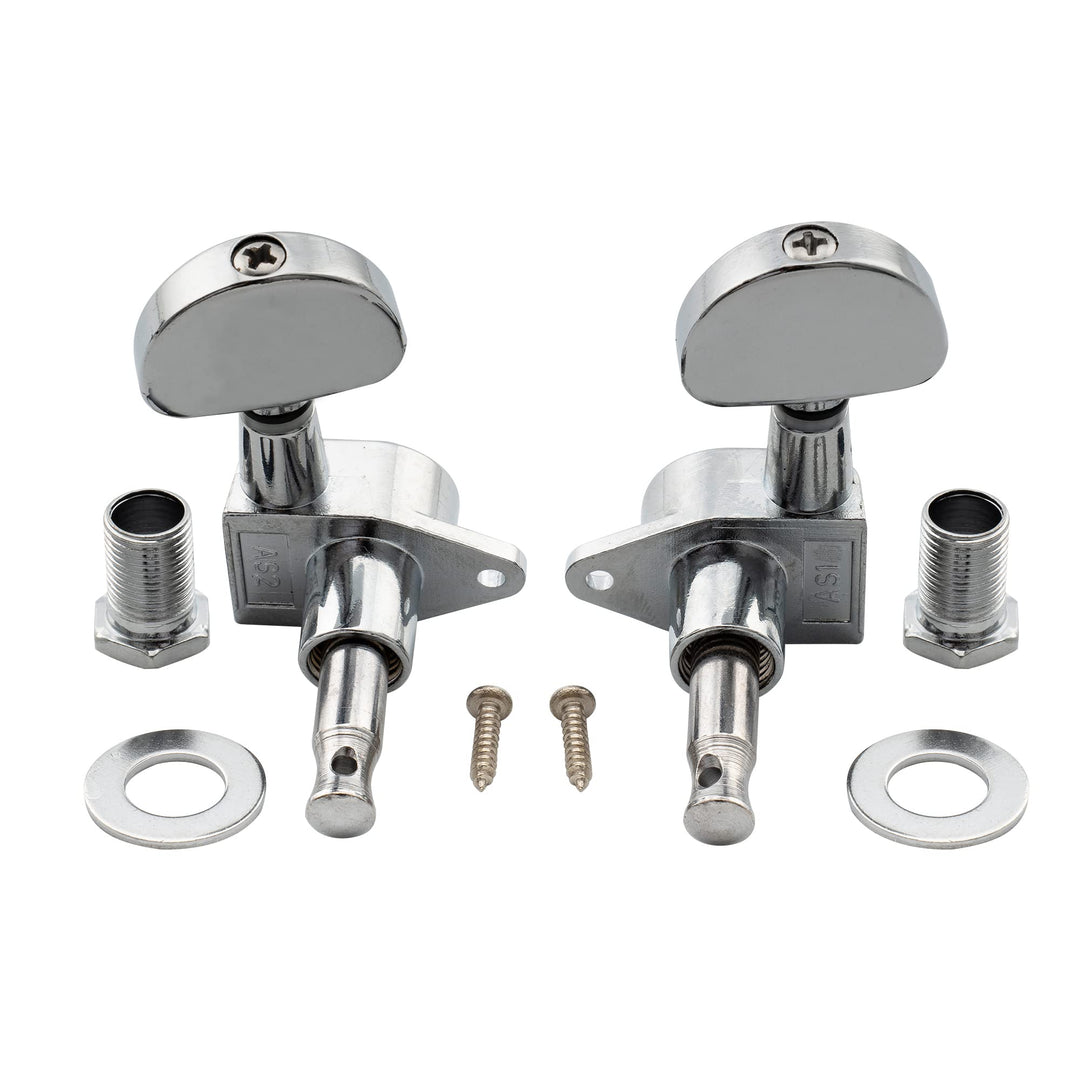3+3 Epi Style Guitar Machine Head Sealed Tuners Tuning Pegs Set for Les Paul Style Electric Guitar or Acoustic Guitar Half Moon Button Chrome