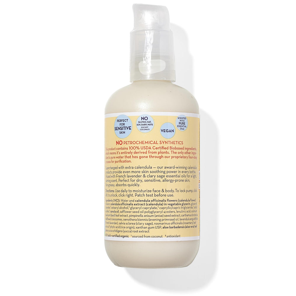 Calendula Lotion | 100% Plant-Based | Very Soothing Baby Lotion for Sensitive Skin | Lavender Kids Lotion | Allergy Friendly | Organic Calendula + Aloe Vera | 251 mL / 8.5 oz.