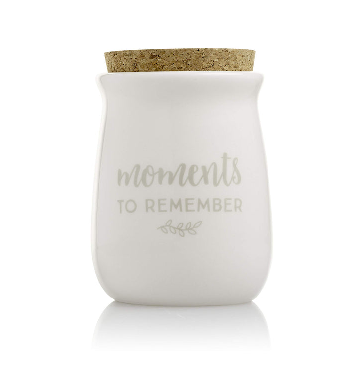 Gratitude Jar, Ceramic Blessings Keepsake Jar with Cork Topper and Memories to Cherish Notecards, Personalized Gift Idea, Christmas Gifts, Holiday Gift Ideas, Wedding Christmas Gifts, White