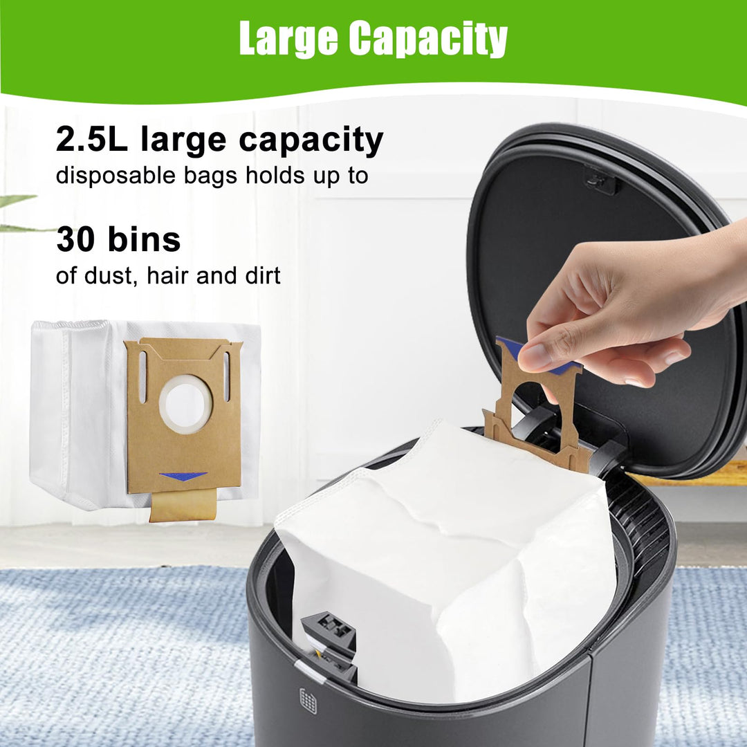 12 Pack Dust Bags For for Yeedi K781+, For ECOVACS Deebot Ozmo T8 AIVI T8 Max, AIVI & T8, T9 T9+ N8 N8 Pro Plus series DX93 DDX96 Vacuum Cleaner Parts