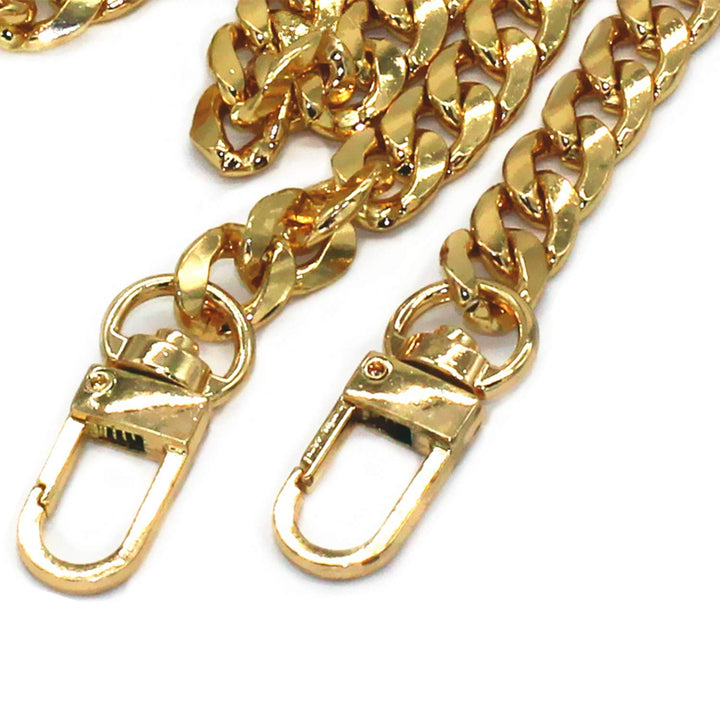 DIY Iron Flat Chain Strap Handbag Chains Purse Chain Straps Shoulder Cross Body Replacement Straps with Metal Buckles (47, Gold)