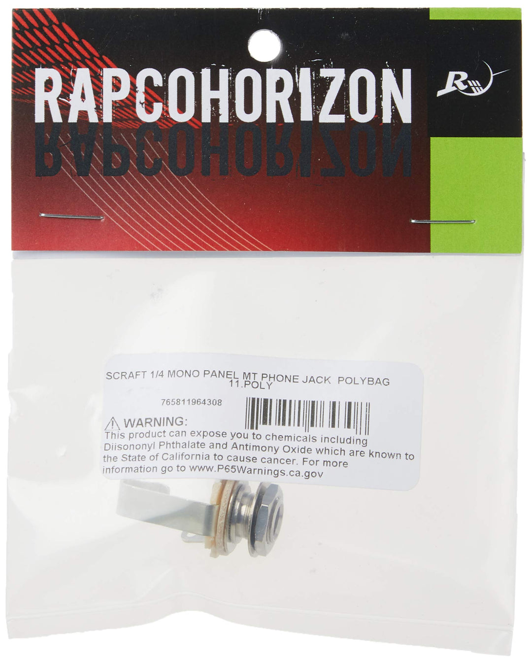 11 Mono Female 1/4-Inch Jack with Nut and Washer, Nickel Finish