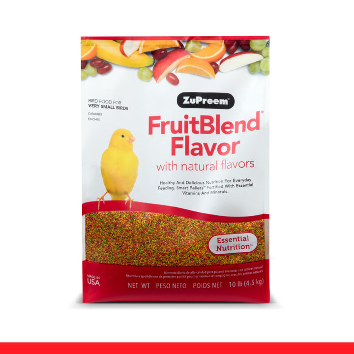 FruitBlend Bird Pellets, Daily Bird Food for Canaries, Finches, Core Nutrition for Very Small Birds, Made in USA, Finch Food, Canary Food (XS, 10 lb)