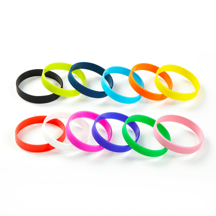 Wholesale 6pcs/pack Single Colors Silicone Wristbands Rubber Bracelets