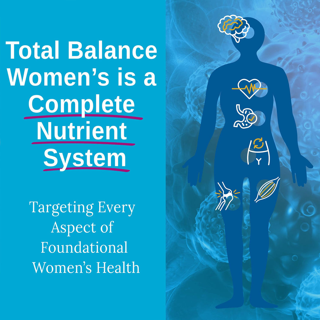 Total Balance Women's Premium Extra Strength Daily Multivitamin & Mineral - 90+ Nutrients for Complete Immune, Heart, Digestive, and Cellular Health - 30 Day Supply