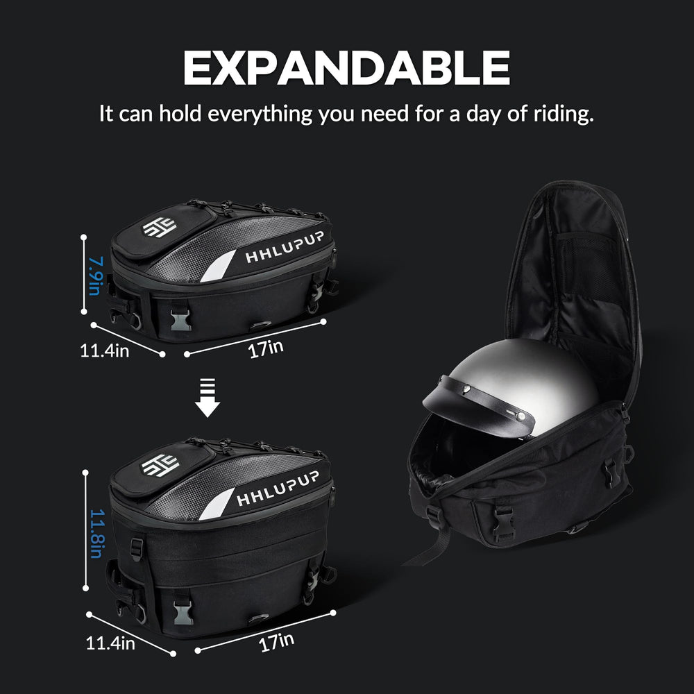 Motorcycle Tail Bag Seat Helmet - 38L Motorcycle Backpack Waterproof Luggage Bags Waterproof Luggage Bags Motorbike Helmet Bag 25L-38L Large Capacity Dual Use Bag (White)