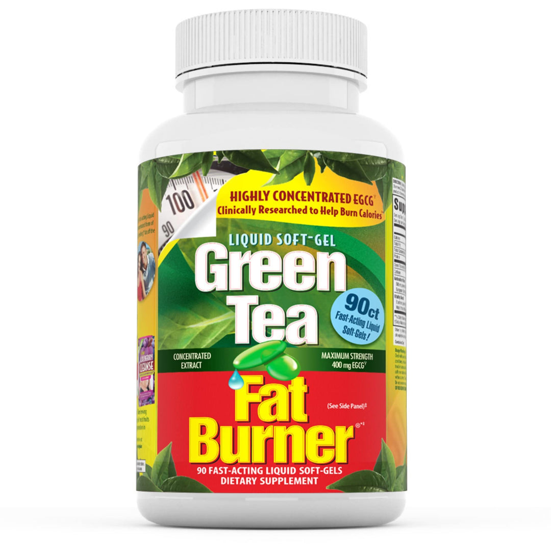 Green Tea Fat Burner, Maximum Strength with 400 mg EGCG, Fast-Acting, 90 Liquid Soft-Gels (Pack of 2)