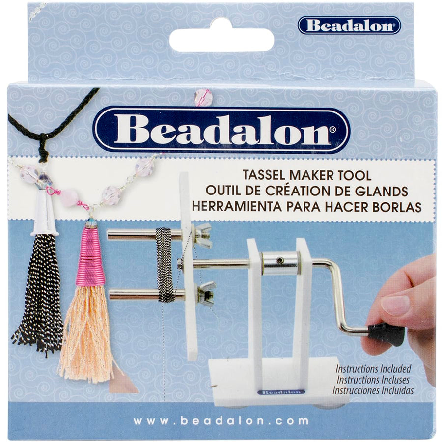 216S-100 7mm O.D. Pegs Tassel Maker, 2.5-9.7cm , White