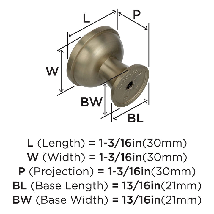| Cabinet Knob | Golden Champagne | 1-3/16 inch (30 mm) Diameter | Westerly | 1 Pack | Drawer Knob | Cabinet Hardware