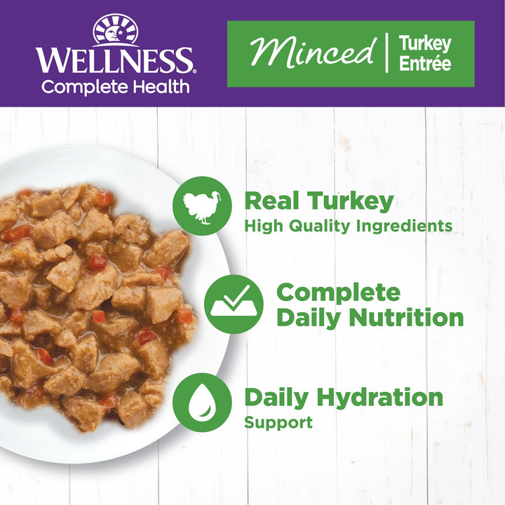 Complete Health Minced Adult Wet Cat Food, Natural, Protein-Rich, Grain Free, 3 Ounce, 24 Pack, (Turkey Entrée)