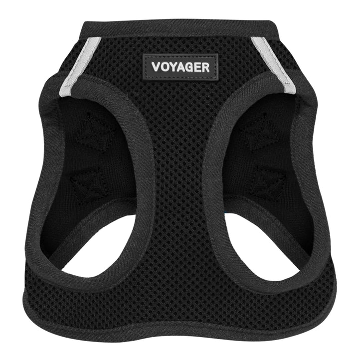 Voyager Step-In Air Dog Harness - All Weather Mesh, Reflective, No Pull Harness for Small, Medium Dogs, Cats - Secure with Hook & Loop Fastener, Buckle, Double D-Rings - Black/Black Trim, XS