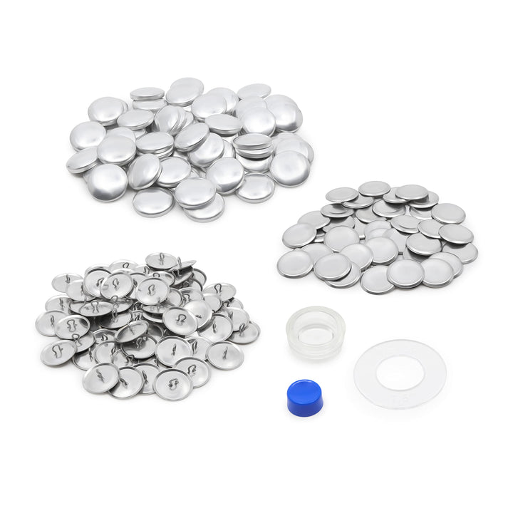 Cover Button Kit Size 36 Includes Template, Tools & Buttons Fasteners, 7/8, 60ct, None, Nickel