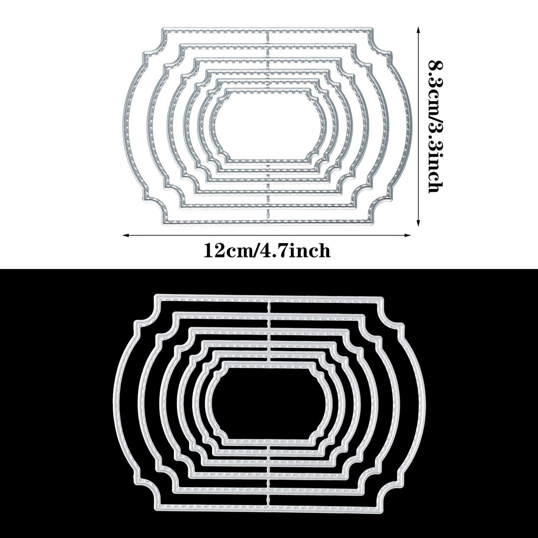 3 Sets Frame Cutting Die Metal Template Frame Paper Cards Cutting Dies Cut Stencils Nested Stitched Frame Cutting Dies Embossing Dies Template for DIY Carding Making Scrapbooking Supplies