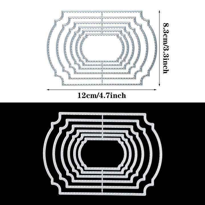 3 Sets Frame Cutting Die Metal Template Frame Paper Cards Cutting Dies Cut Stencils Nested Stitched Frame Cutting Dies Embossing Dies Template for DIY Carding Making Scrapbooking Supplies