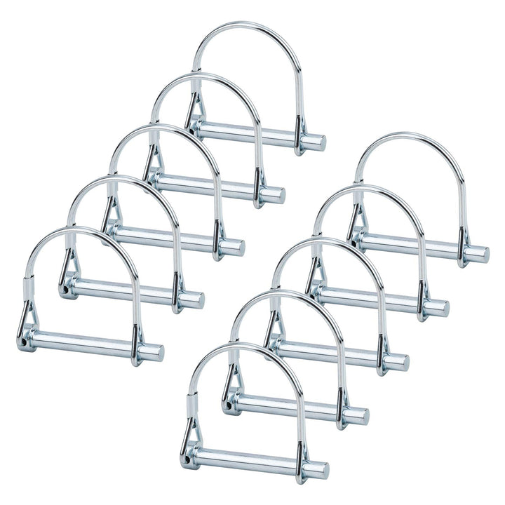 10pcs Wire Lock Pin, 1/4 Heavy Duty Safety Coupler Shaft Locking Pin Hitch Pto Pin Round Loop Wire Lock Trailers Pin for Farm Lawn Garden