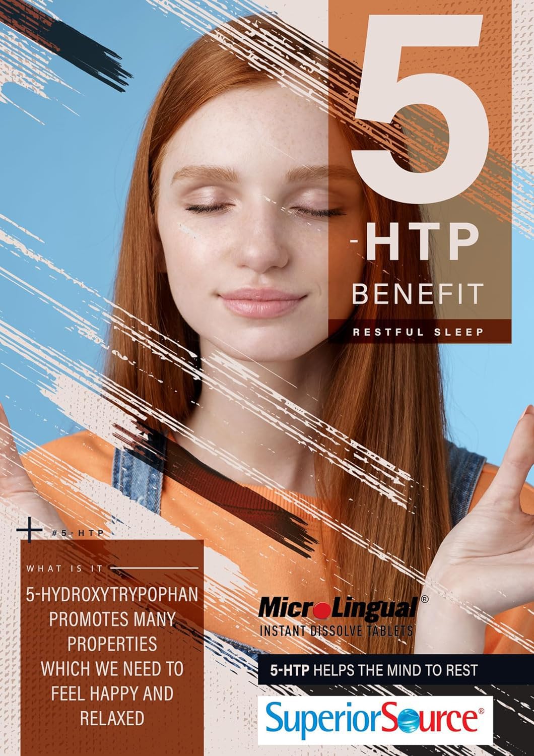 5-HTP 50 mg - Natural Supplement Aids Restful Sleep & Neurotransmitter Functions - Brain Health & Function Support - 5-Hydroxytryptophan Supplement - 60 Instant Dissolve Tablets