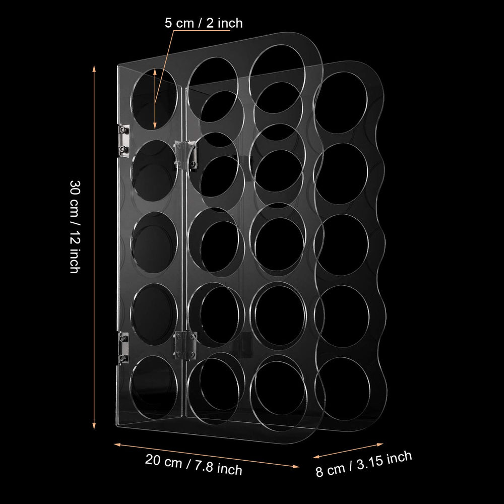15-Holes Vinyl Storage Rack Acrylic Storage Organizer Multiple Large Holes Display Stand for Vinyl Rolls and More (12 Inch x 7.8 Inch, Aperture 2 Inch) (Clear)