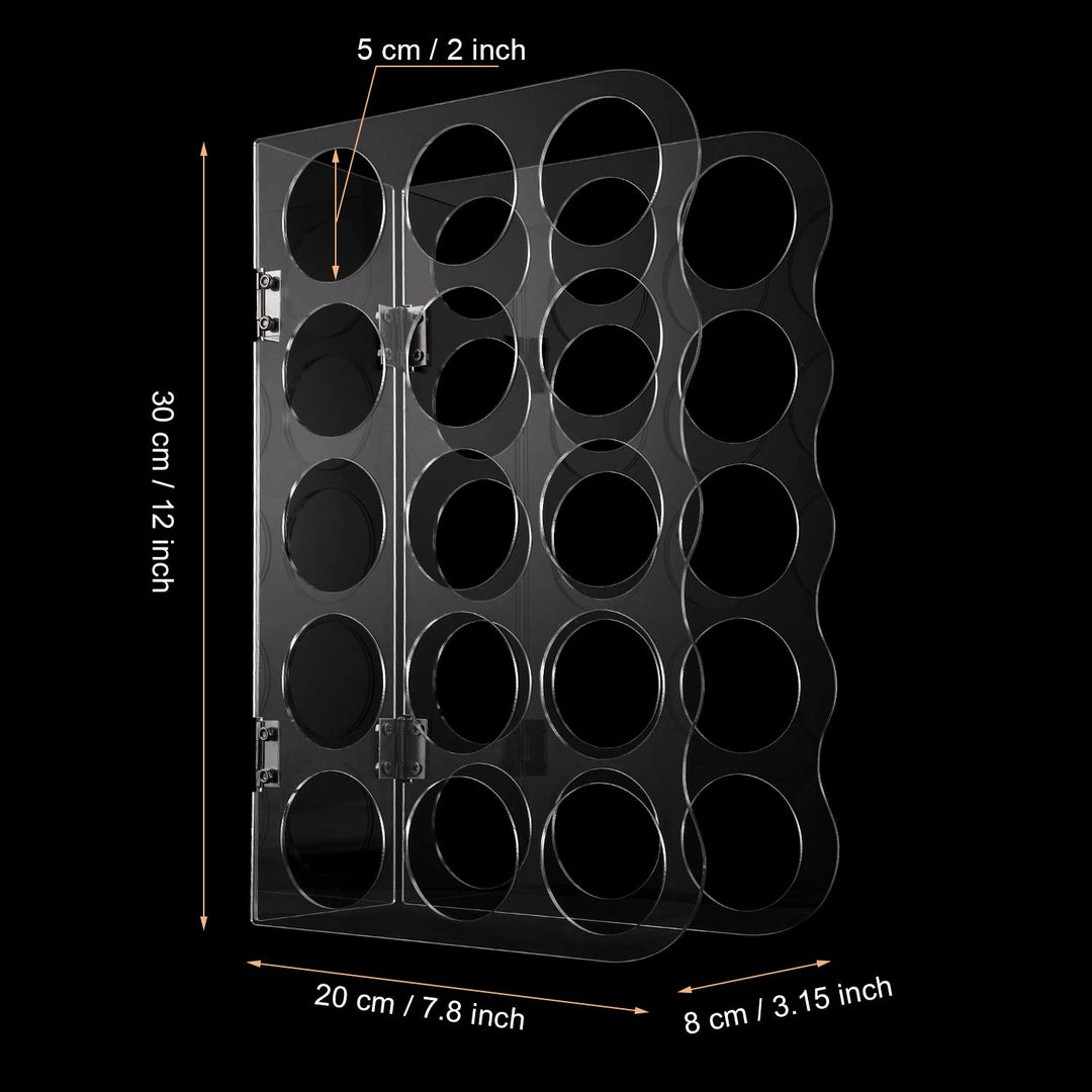 15-Holes Vinyl Storage Rack Acrylic Storage Organizer Multiple Large Holes Display Stand for Vinyl Rolls and More (12 Inch x 7.8 Inch, Aperture 2 Inch) (Clear)