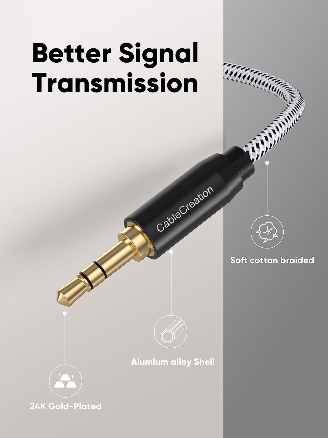 Aux Cable (6FT/1.8M), 3.5mm Audio Cable Male to Male, 1/8 inch Auxiliary Stereo Jack Cord for Headphone, Phone, Car Stereos, Speaker and More(with Aux Port)