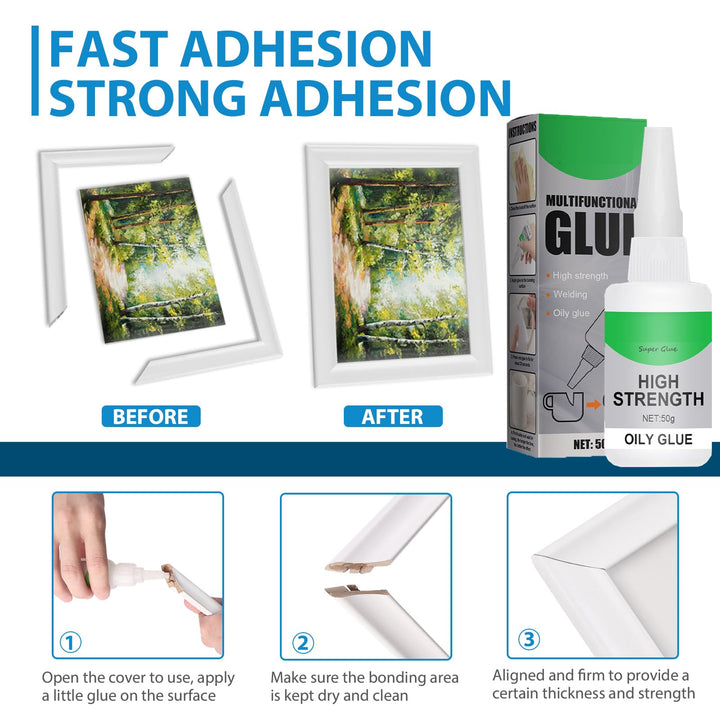 2 Pcs Welding High-Strength Oily Glue,Universal Super Glue,Wood Glue for Furniture,Apply to Super Plastic Glue for Resin Ceramic Metal Glass,Plastics, Jade Etc(50g)