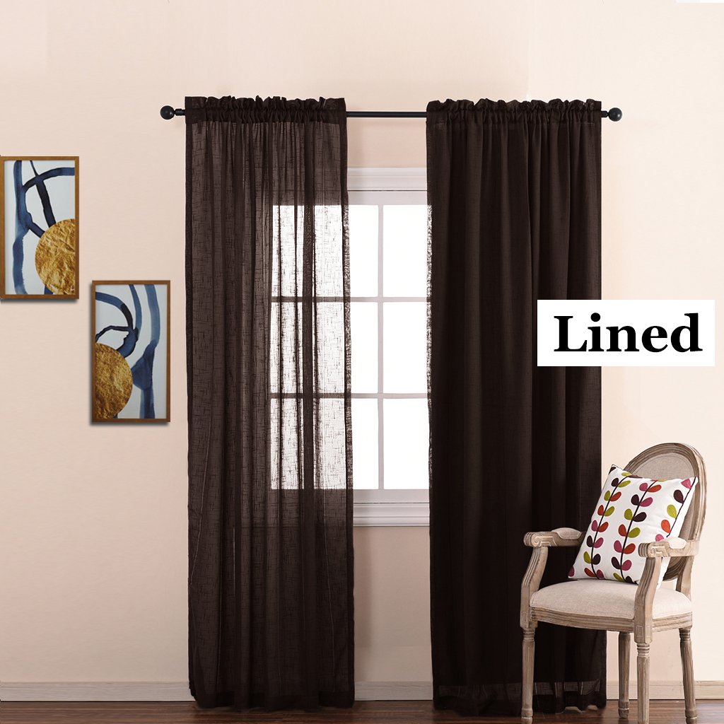 Blackout Curtain Liner for 29-42 Wide Drapes - Thermal Insulated Rod Pocket Window Curtain Liners, Hooks Included (Set of 2 Panels, Each is 27 Wide, Black)