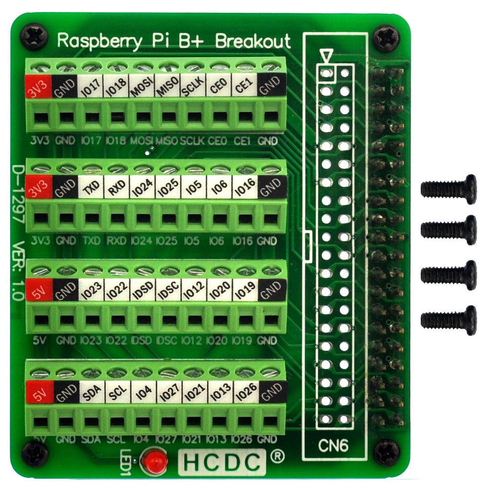 RPi GPIO Terminal Block Breakout Board HAT, for Raspberry Pi