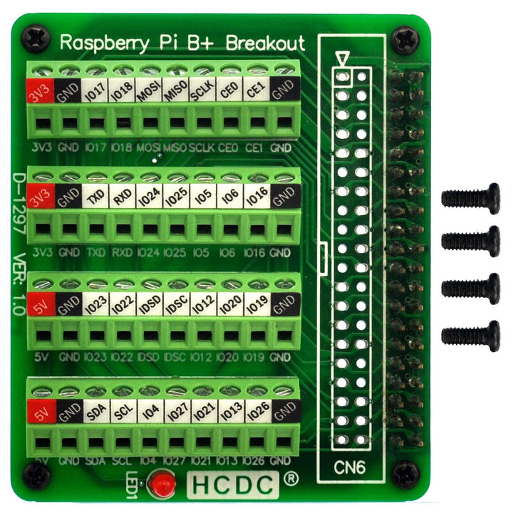 RPi GPIO Terminal Block Breakout Board HAT, for Raspberry Pi